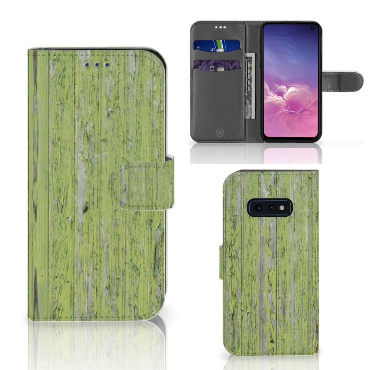 Samsung Galaxy S10e Book Style Case Green Wood