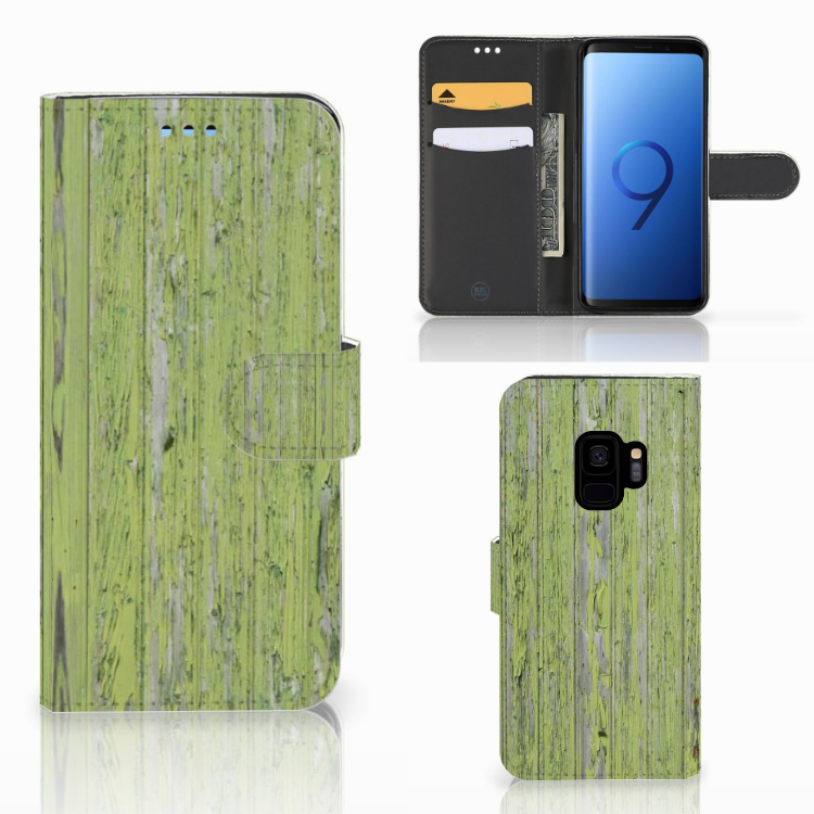 Samsung Galaxy S9 Book Style Case Green Wood