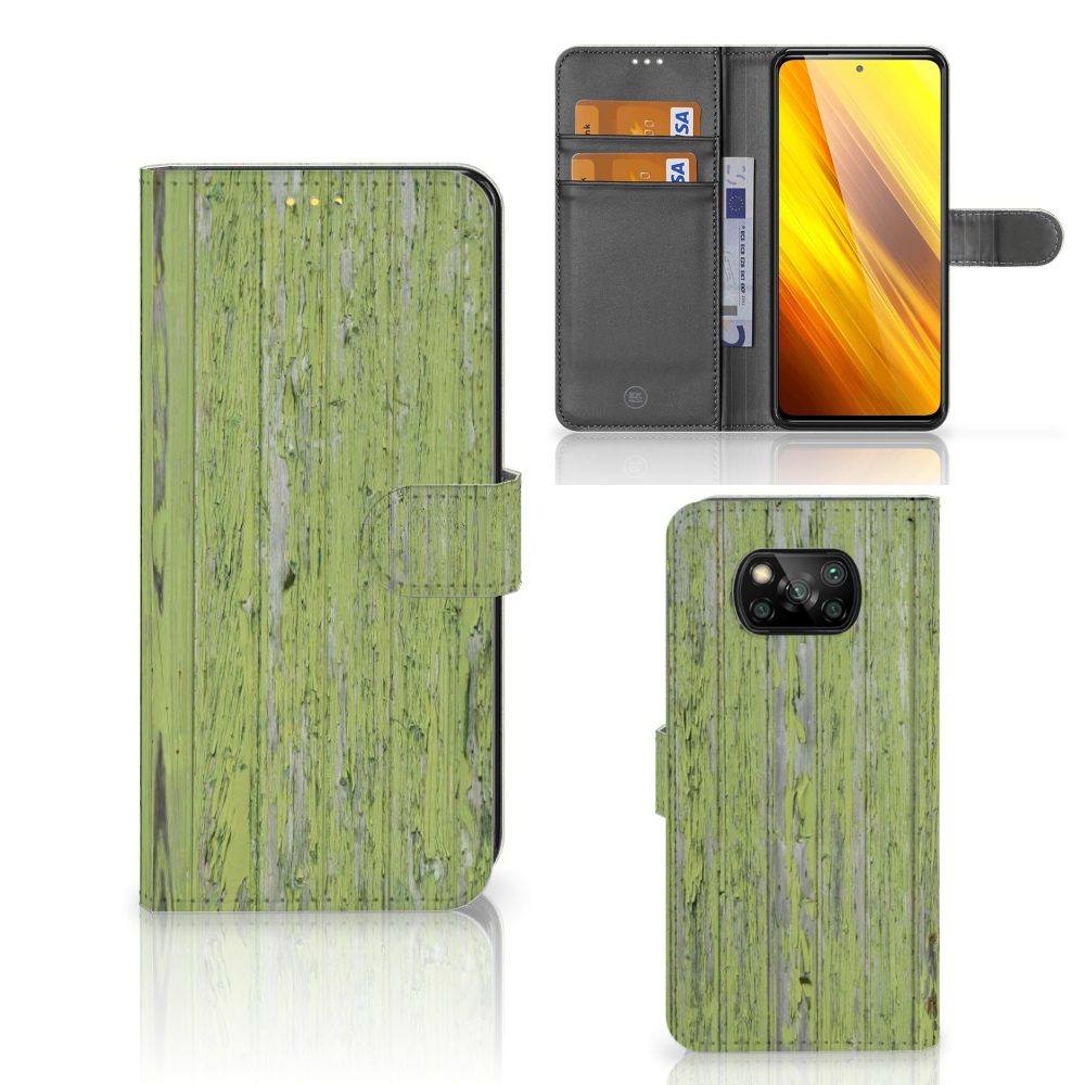Xiaomi Poco X3 | Poco X3 Pro Book Style Case Green Wood