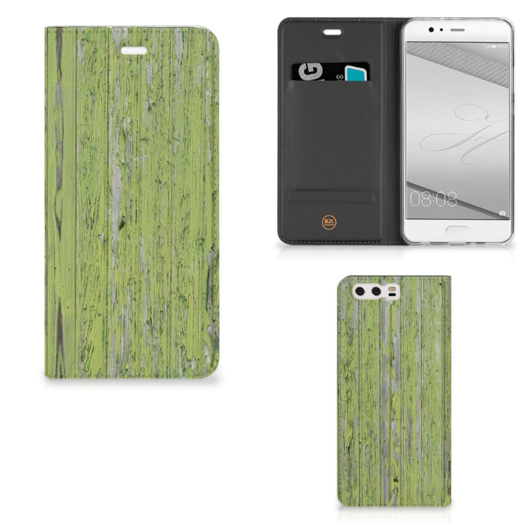 Huawei P10 Plus Standcase Hoesje Design Green Wood
