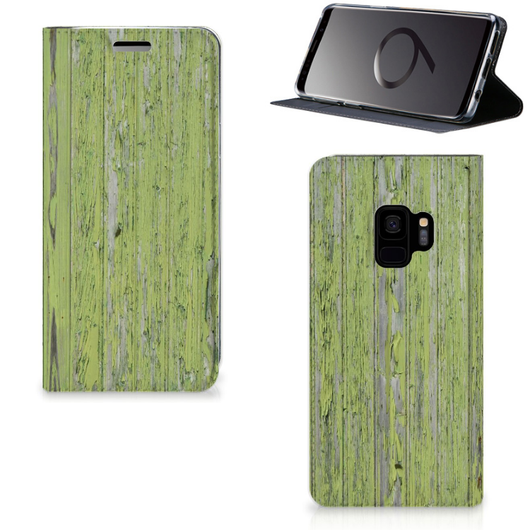 Samsung Galaxy S9 Book Wallet Case Green Wood