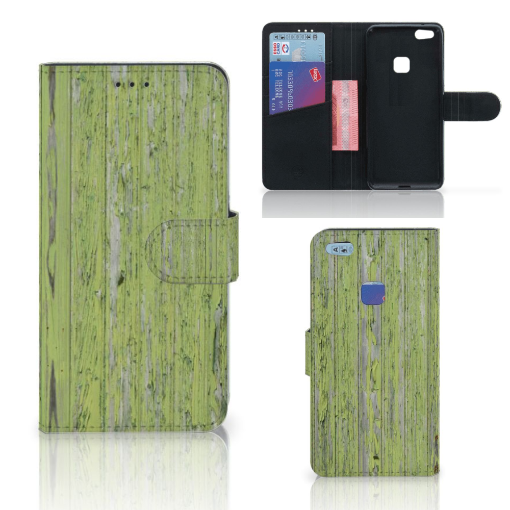Huawei P10 Lite Book Style Case Green Wood