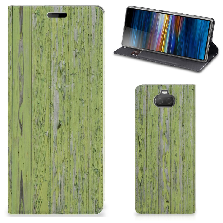 Sony Xperia 10 Book Wallet Case Green Wood