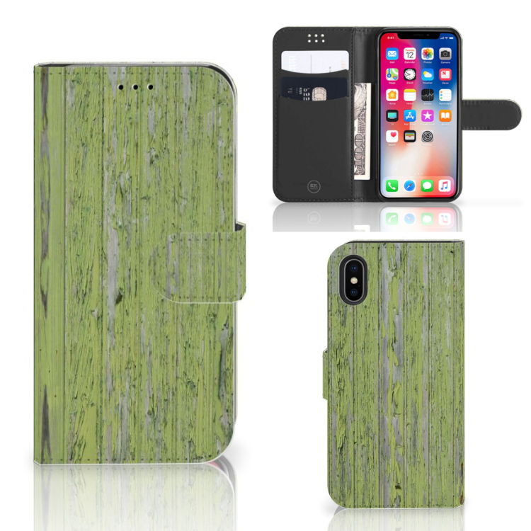 Apple iPhone X | Xs Boekhoesje Design Green Wood