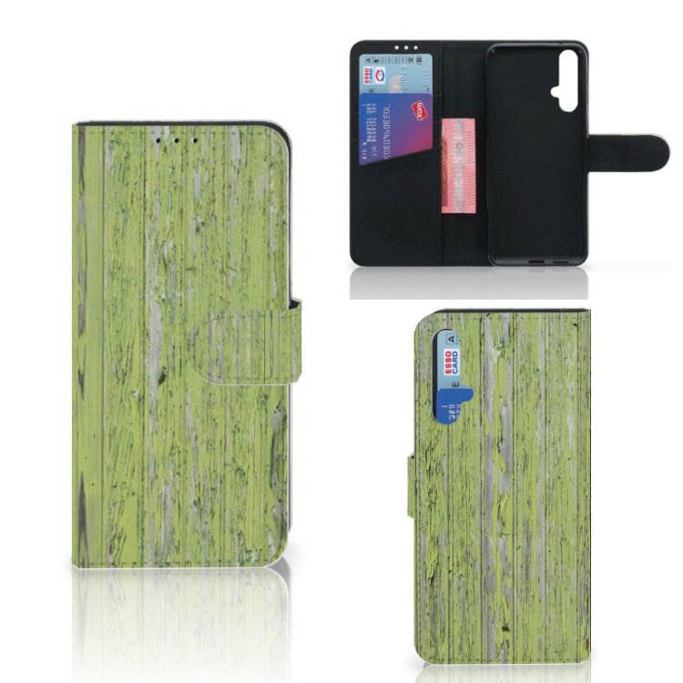 Honor 20 Book Style Case Green Wood