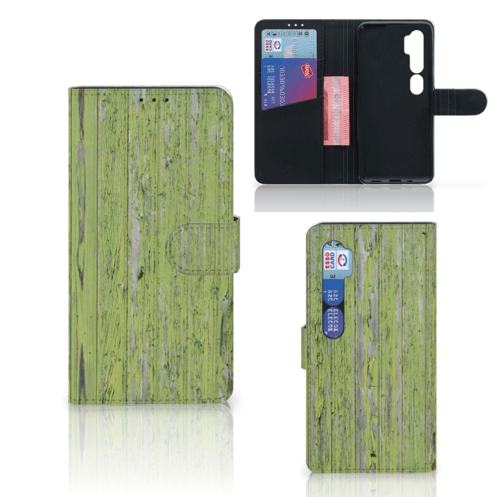 Xiaomi Mi Note 10 Pro Book Style Case Green Wood