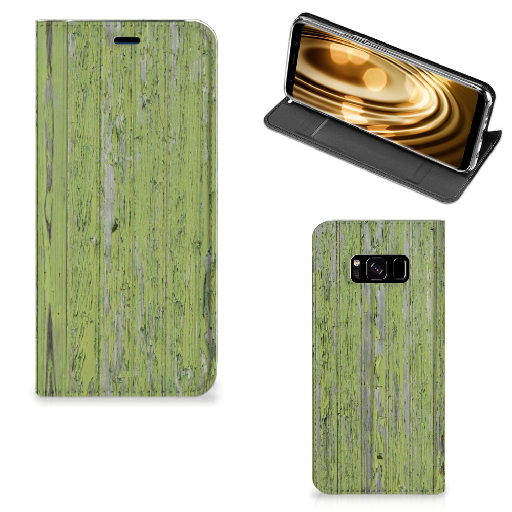Samsung Galaxy S8 Book Wallet Case Green Wood