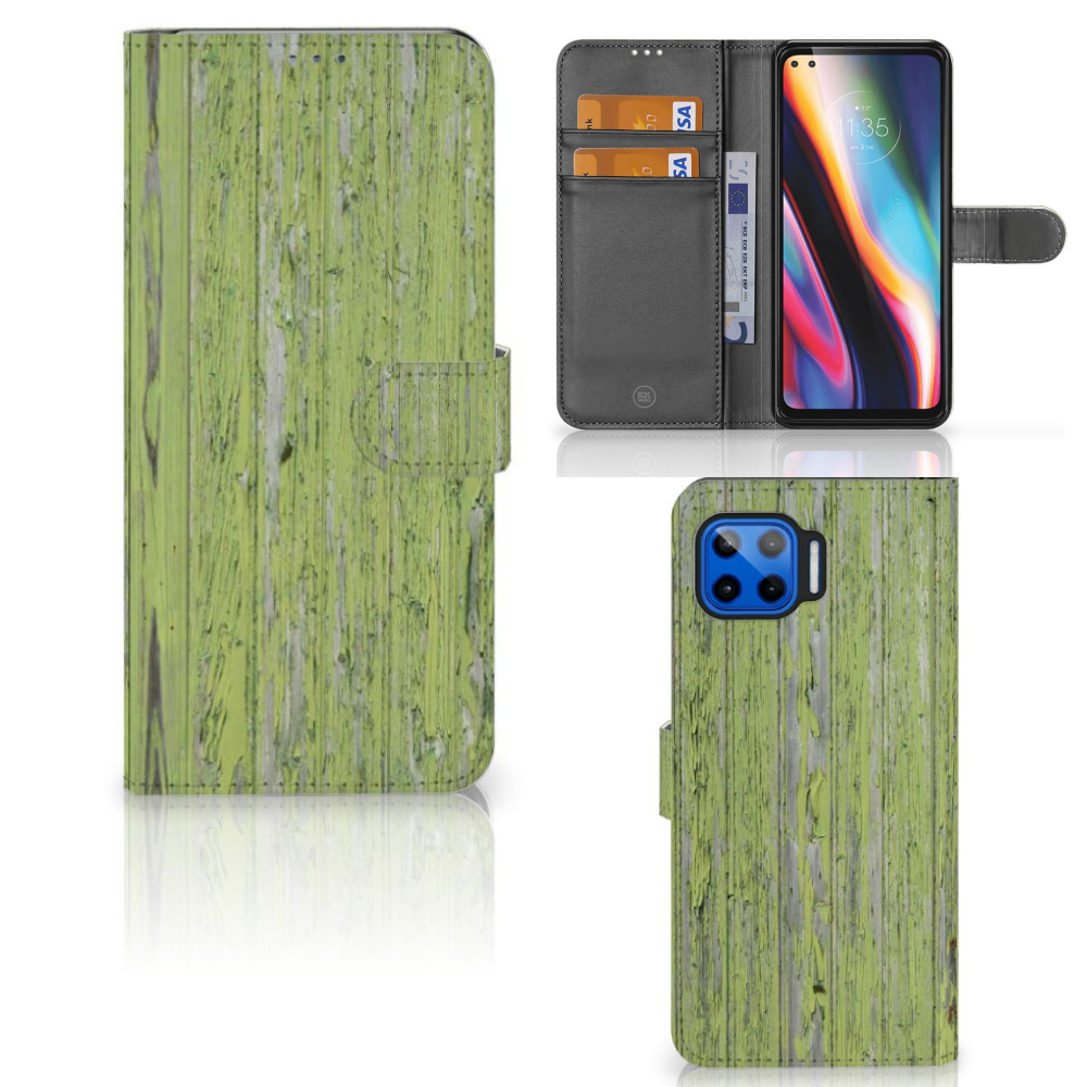 Motorola Moto G 5G Plus Book Style Case Green Wood