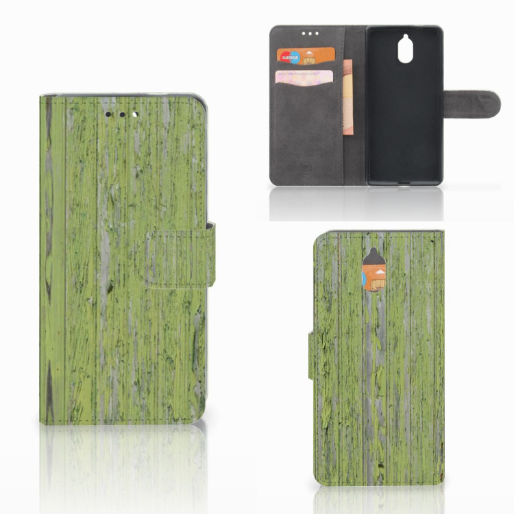 Nokia 3.1 (2018) Book Style Case Green Wood