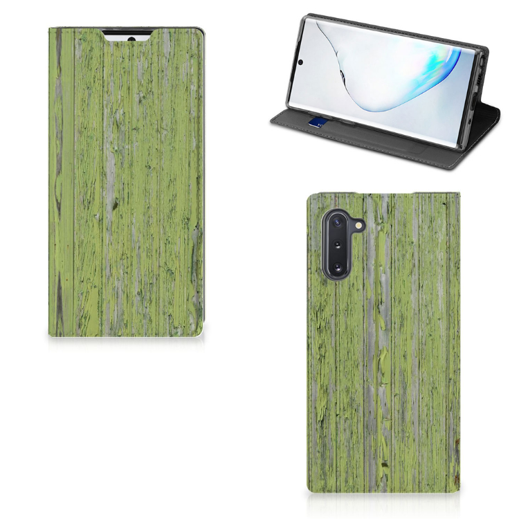Samsung Galaxy Note 10 Book Wallet Case Green Wood