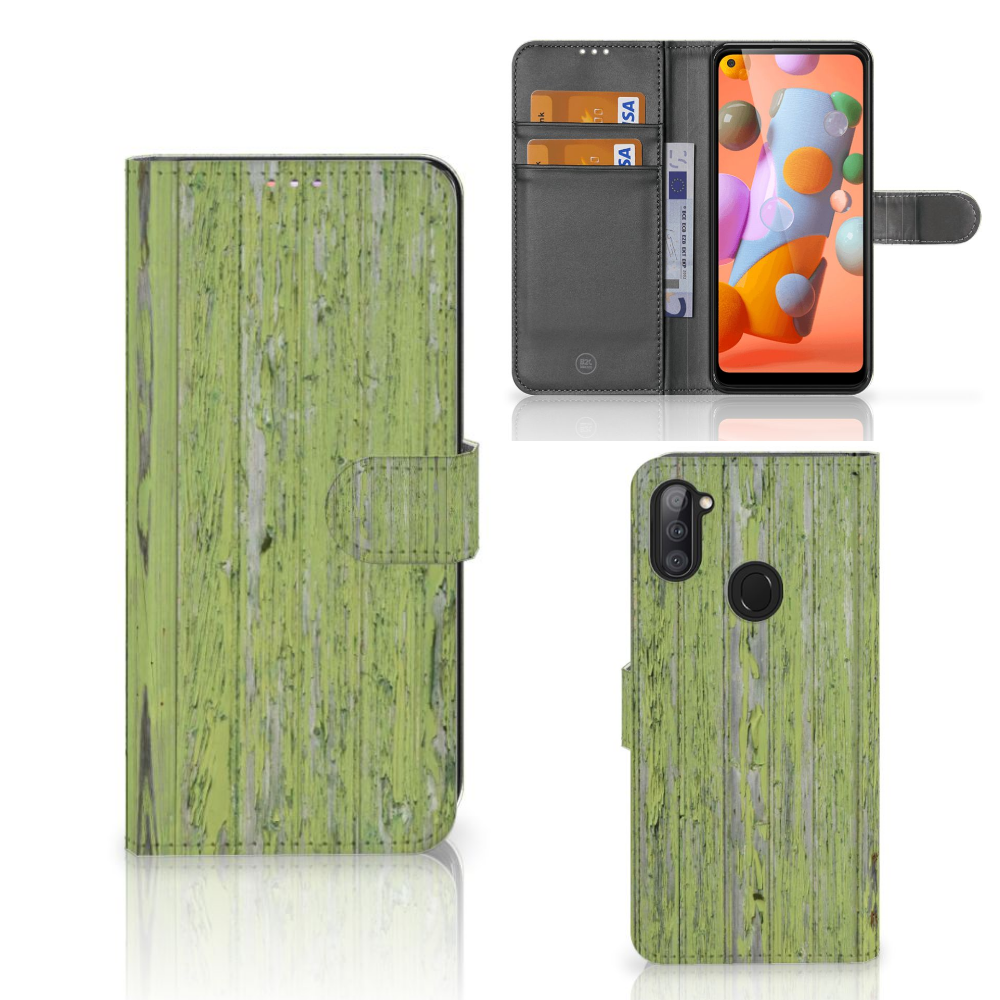 Samsung Galaxy M11 | A11 Book Style Case Green Wood