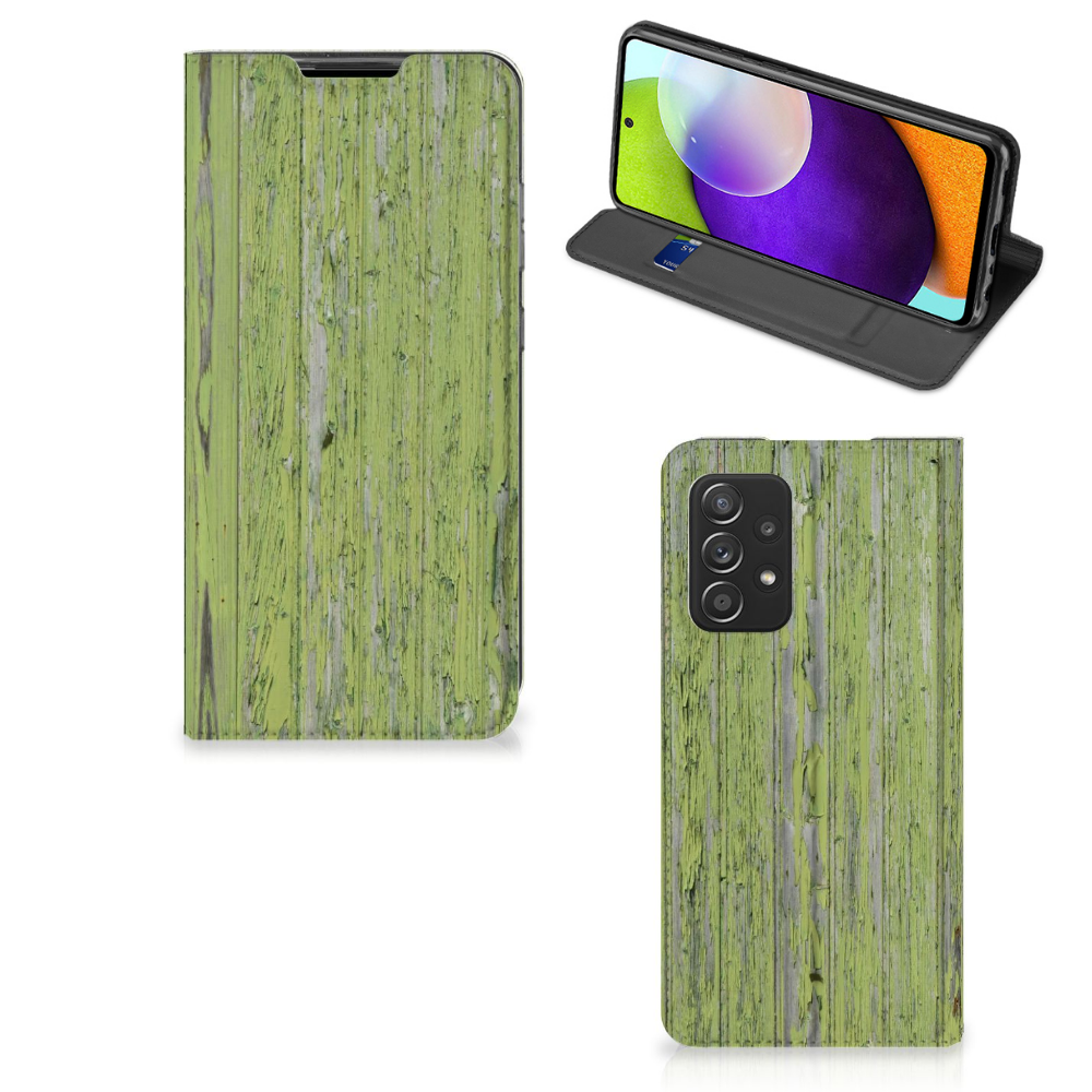 Samsung Galaxy A52 Book Wallet Case Green Wood