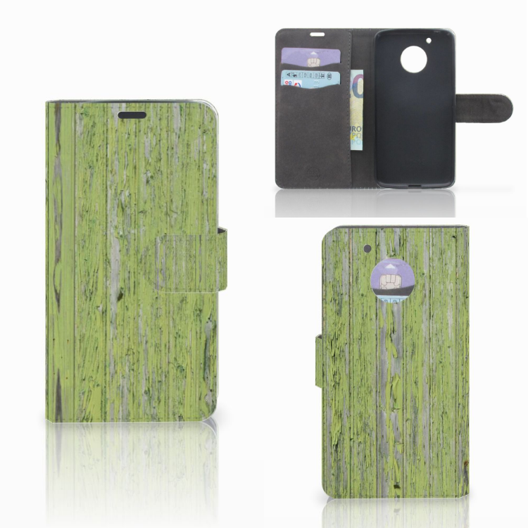 Motorola Moto G5 Book Style Case Green Wood
