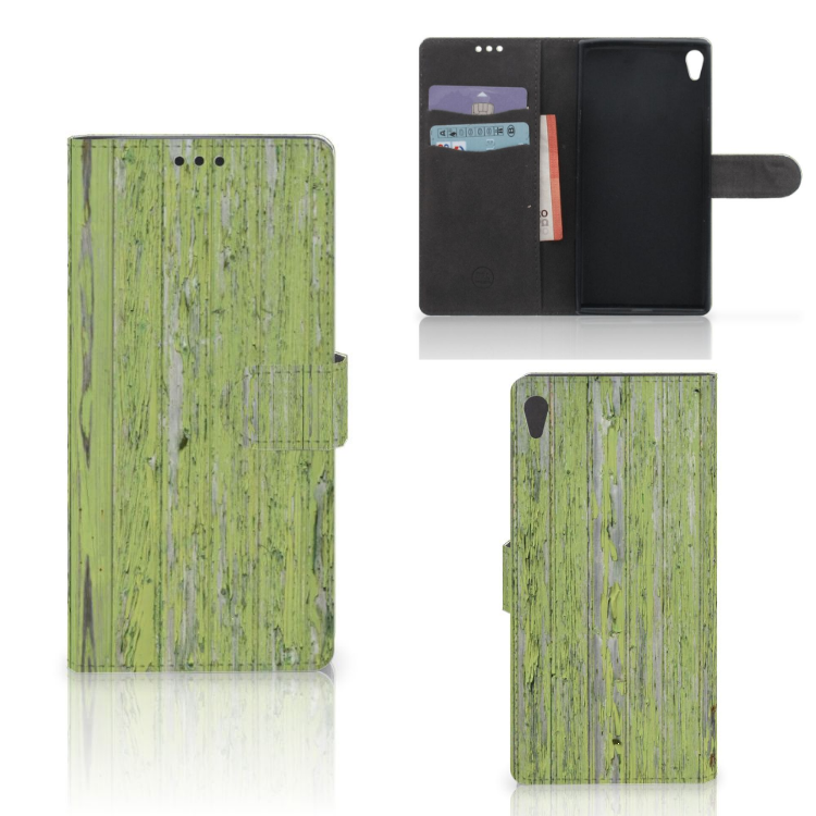 Sony Xperia XA Ultra Book Style Case Green Wood