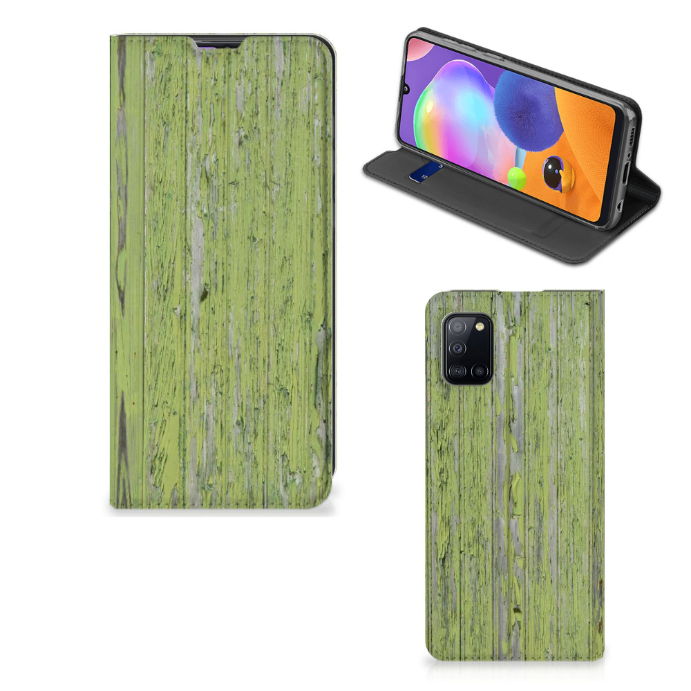 Samsung Galaxy A31 Book Wallet Case Green Wood