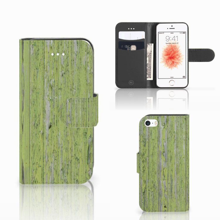 Apple iPhone 5 | 5s | SE Boekhoesje Design Green Wood