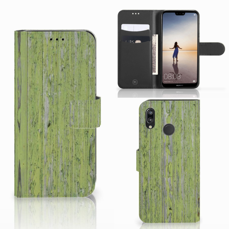 Huawei P20 Lite Boekhoesje Design Green Wood