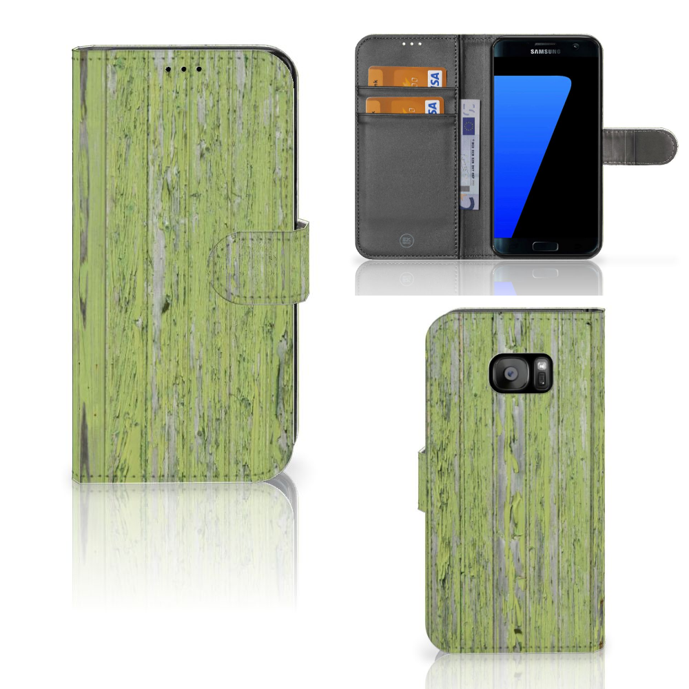 Samsung Galaxy S7 Edge Boekhoesje Design Green Wood