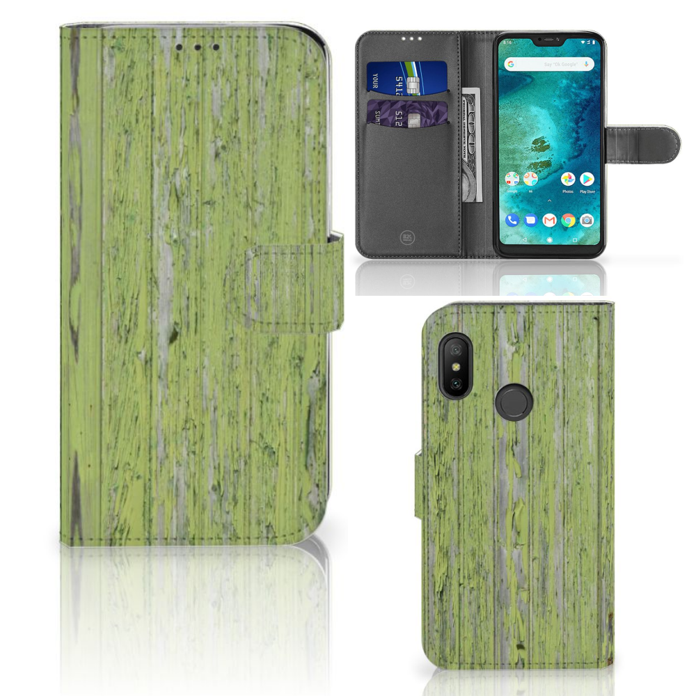 Xiaomi Mi A2 Lite Boekhoesje Design Green Wood