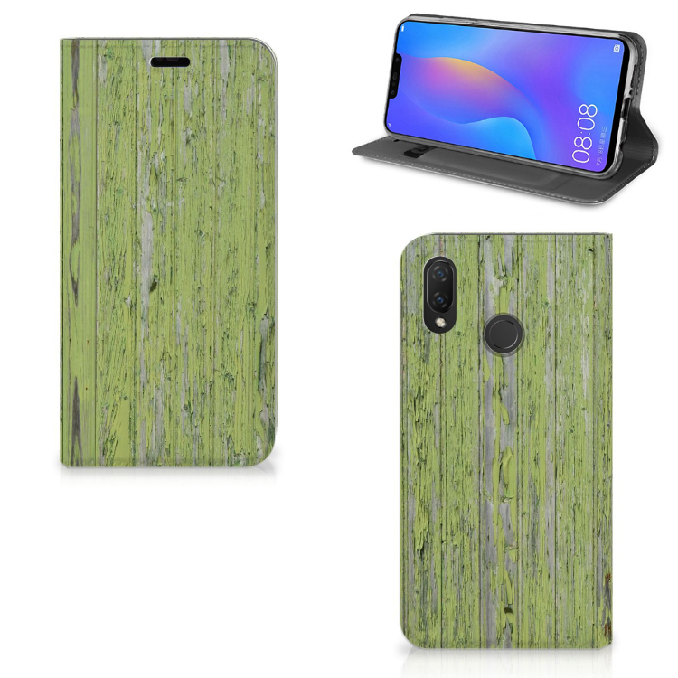 Huawei P Smart Plus Standcase Hoesje Design Green Wood