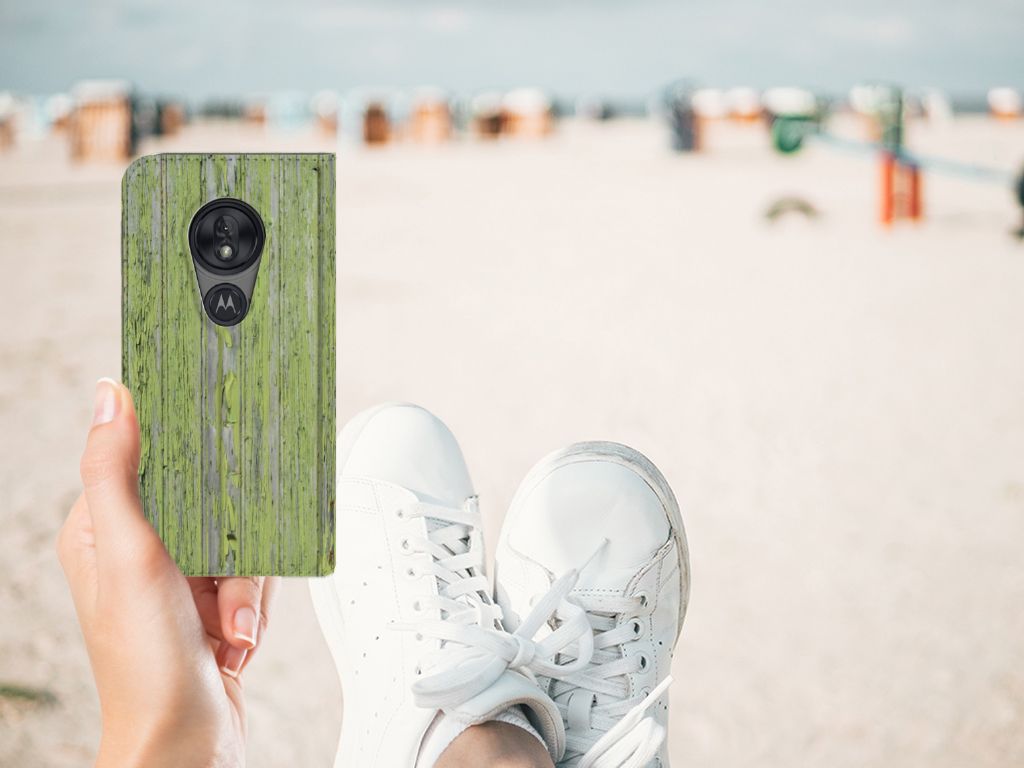 Motorola Moto G7 Play Book Wallet Case Green Wood