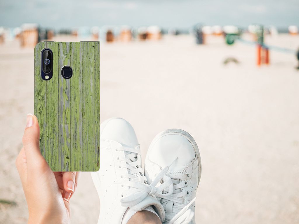 Samsung Galaxy A60 Book Wallet Case Green Wood