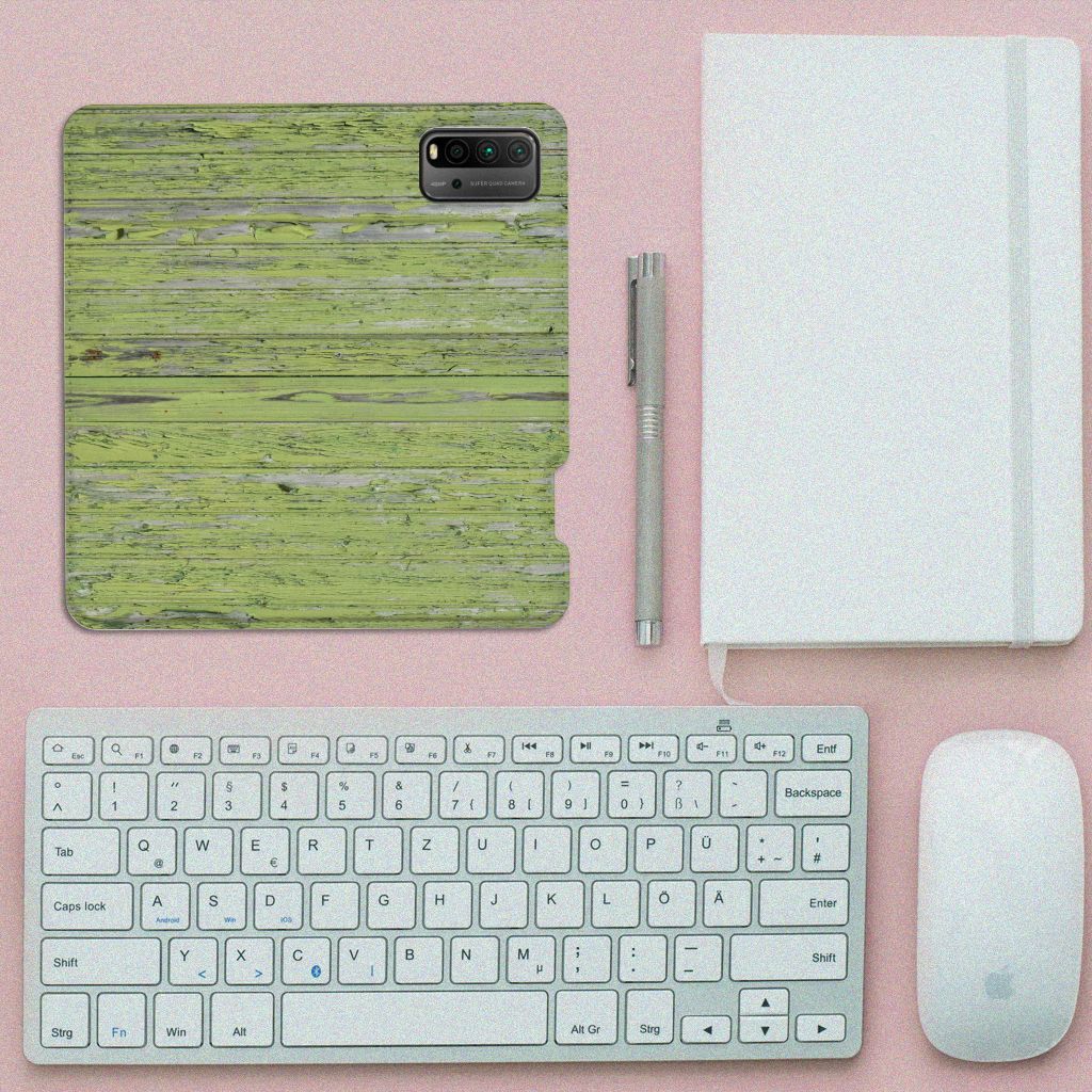 Xiaomi Poco M3 | Redmi 9T Book Wallet Case Green Wood