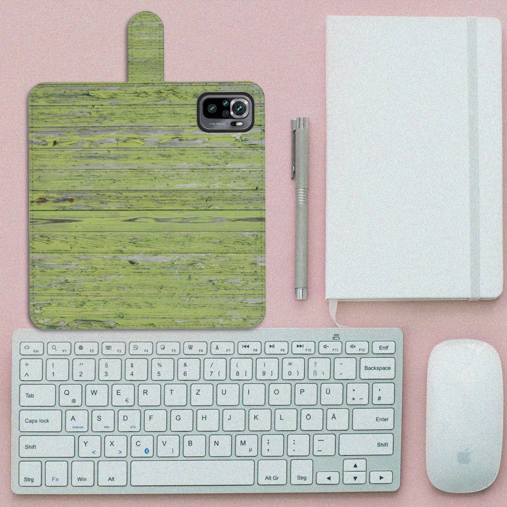 Xiaomi Redmi Note 10S | 10 4G | Poco M5s Book Style Case Green Wood