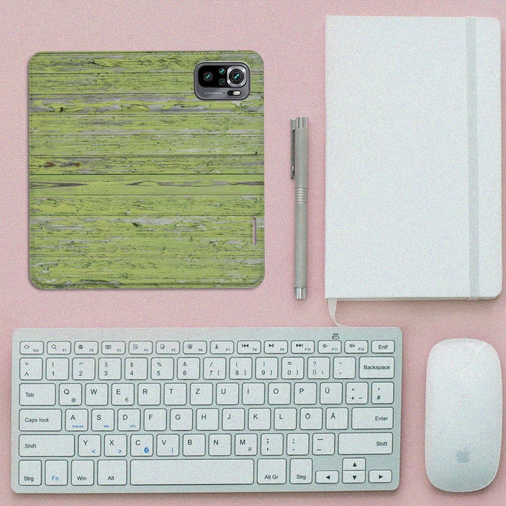 Xiaomi Redmi Note 10 4G | 10S | Poco M5s Book Wallet Case Green Wood