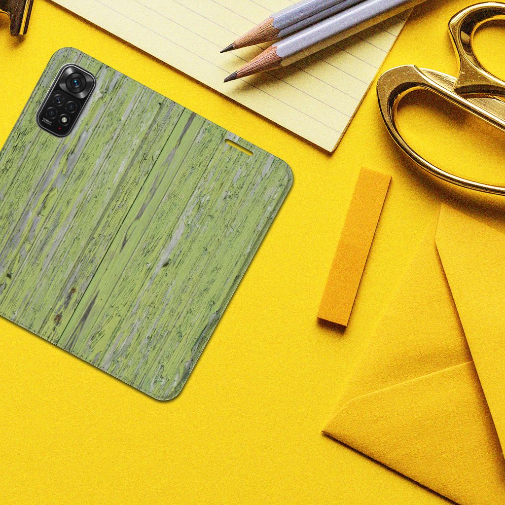 Xiaomi Redmi Note 11/11S Book Wallet Case Green Wood