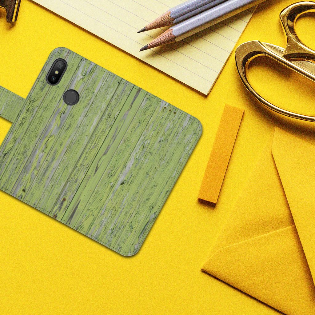 Xiaomi Mi A2 Lite Book Style Case Green Wood