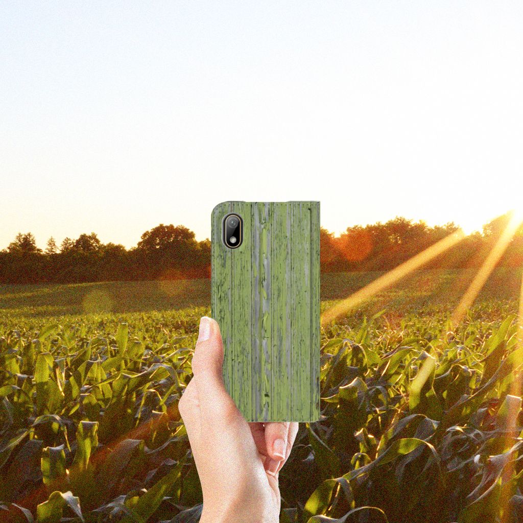 Huawei Y5 (2019) Book Wallet Case Green Wood