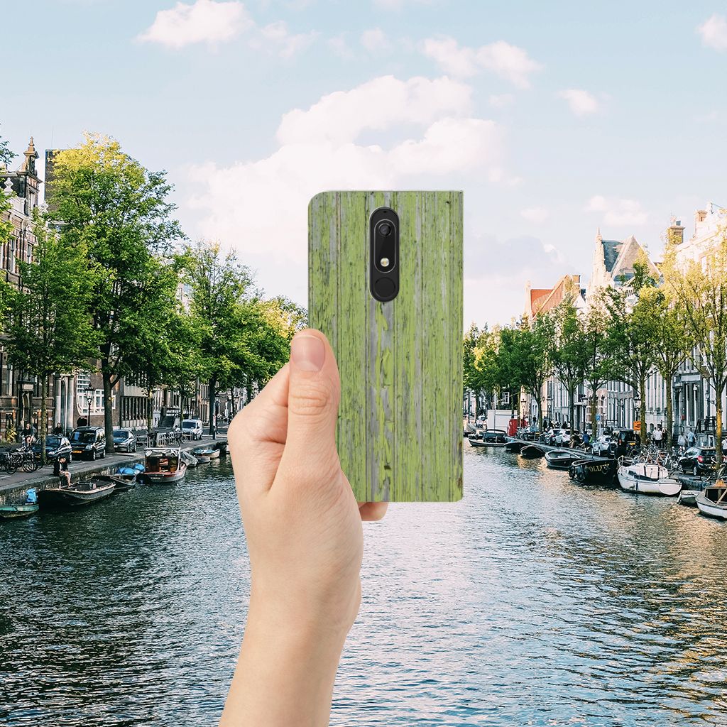 Nokia 5.1 (2018) Book Wallet Case Green Wood