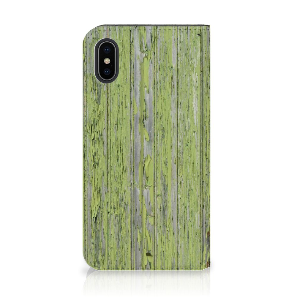 Apple iPhone X | Xs Book Wallet Case Green Wood