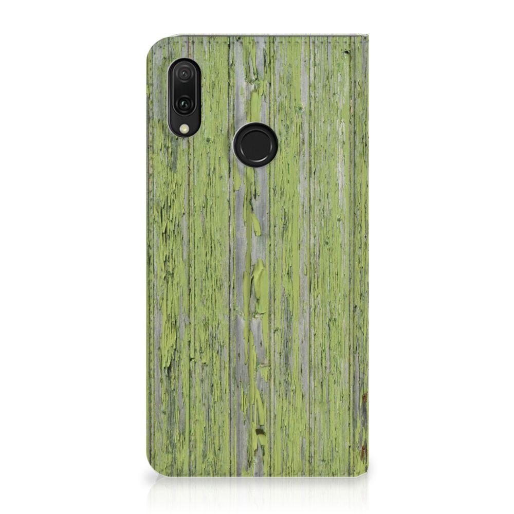 Huawei Y7 hoesje Y7 Pro (2019) Book Wallet Case Green Wood
