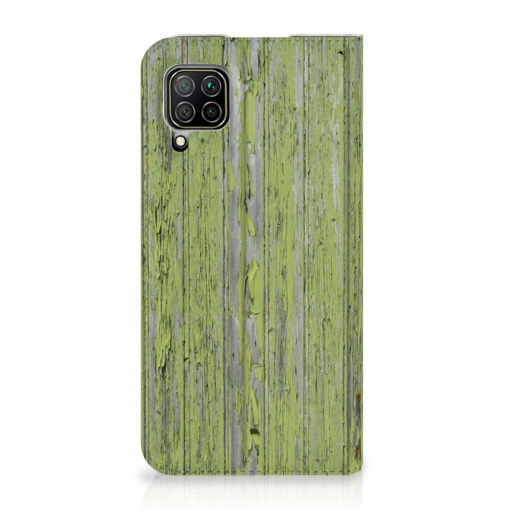 Huawei P40 Lite Book Wallet Case Green Wood