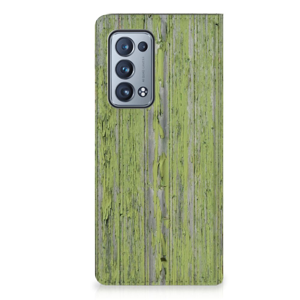 OPPO Reno 6 Pro Plus 5G Book Wallet Case Green Wood