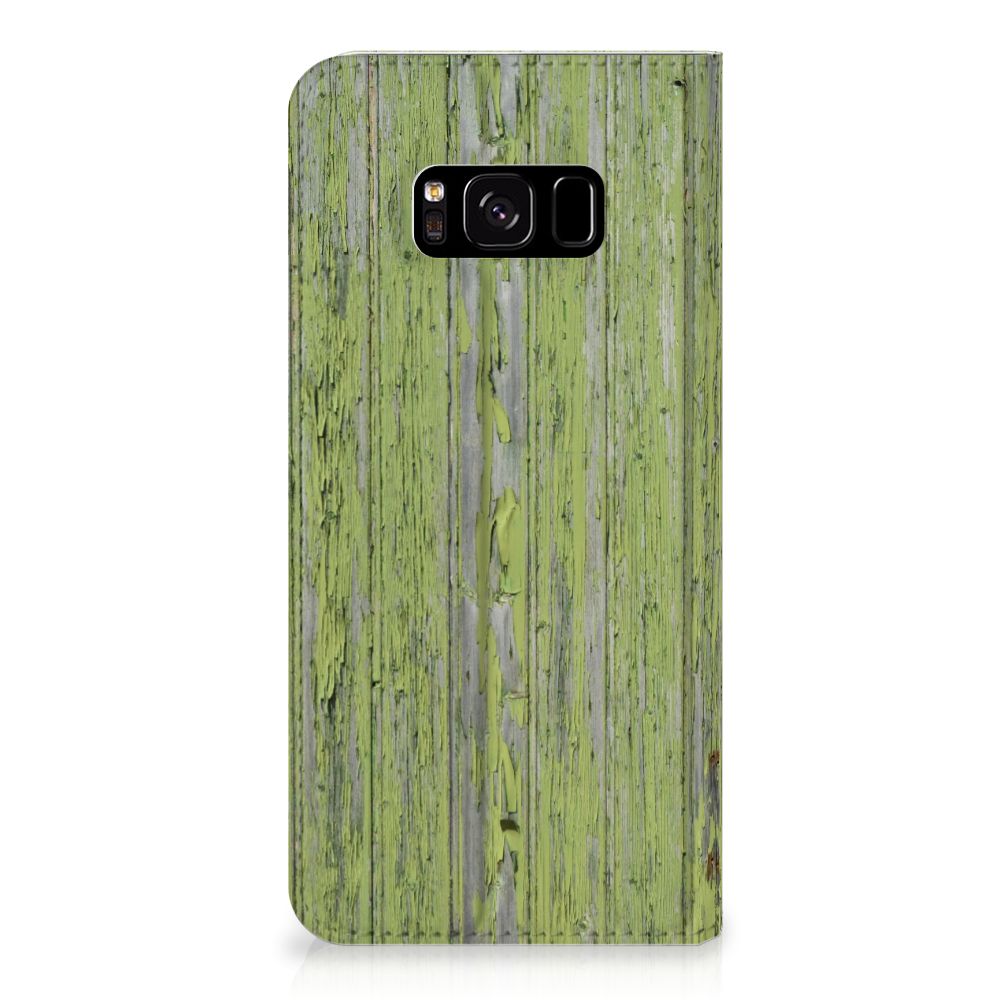 Samsung Galaxy S8 Book Wallet Case Green Wood