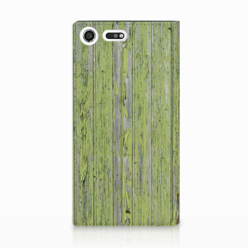 Sony Xperia XZ Premium Book Wallet Case Green Wood