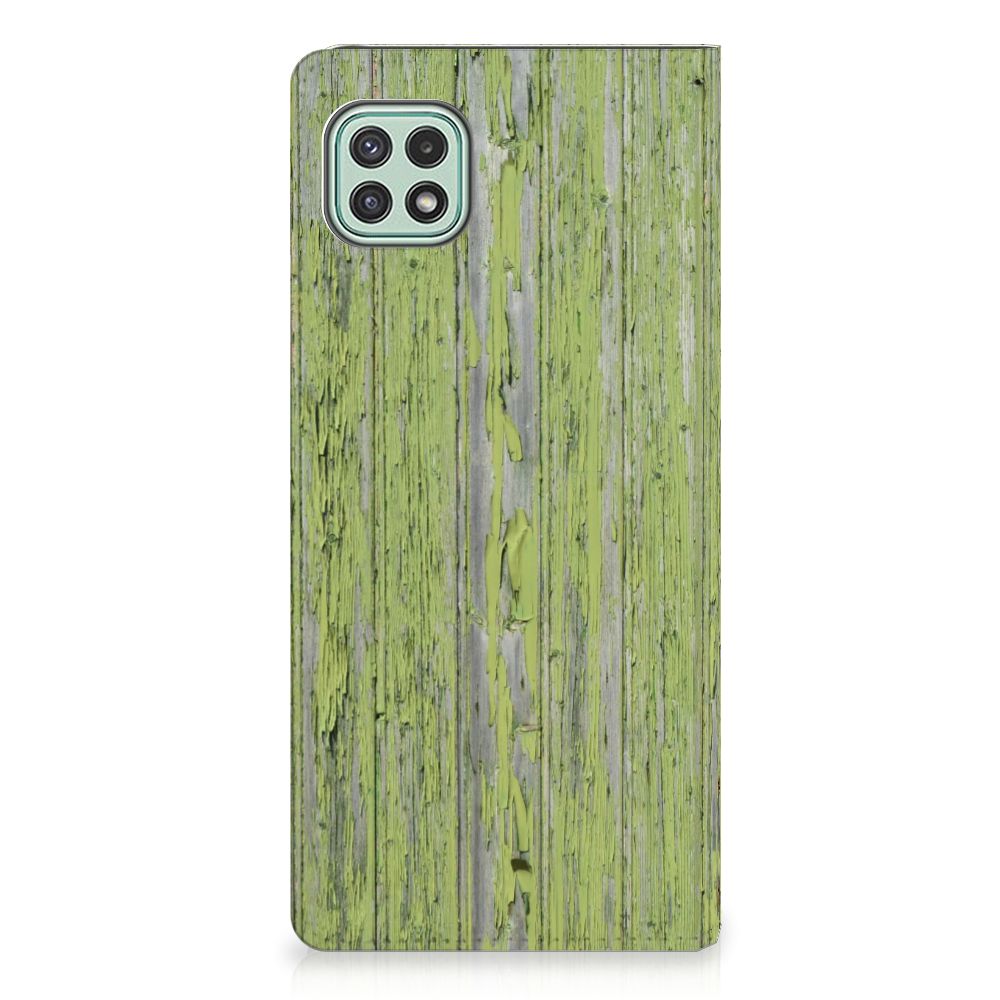 Samsung Galaxy A22 5G Book Wallet Case Green Wood