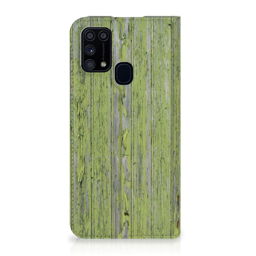 Samsung Galaxy M31 Book Wallet Case Green Wood