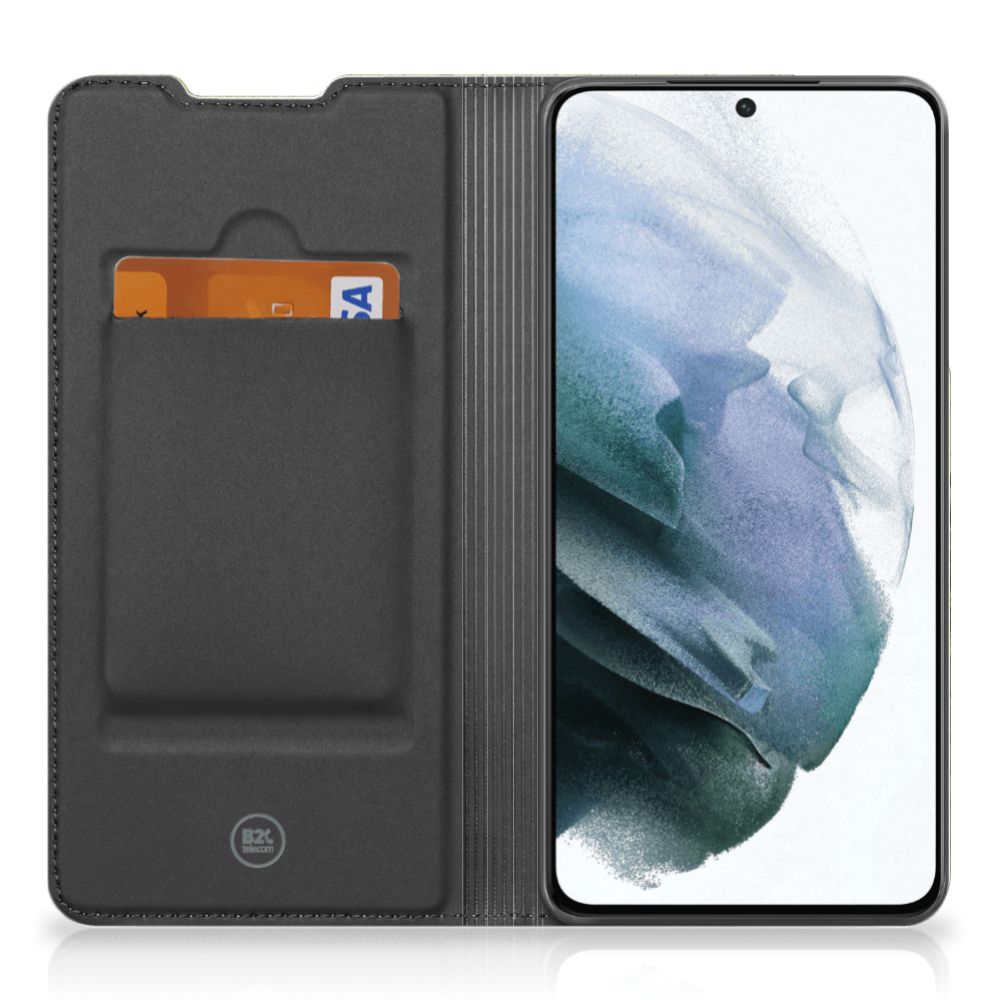 Samsung Galaxy S21 FE Book Wallet Case Green Wood