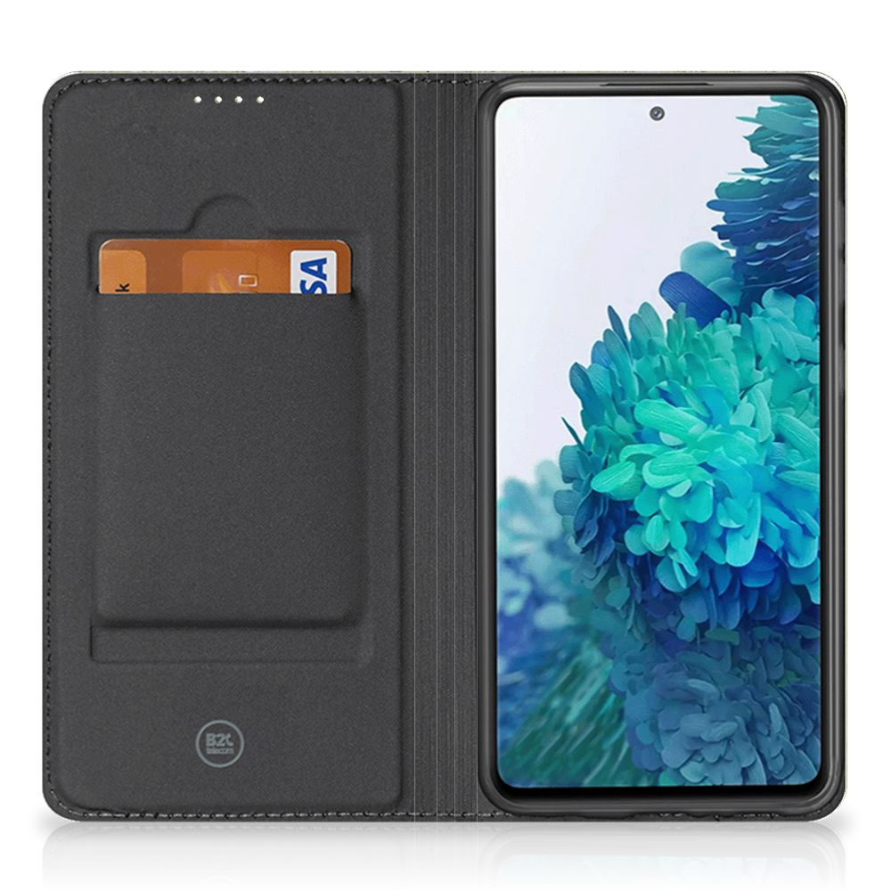 Samsung Galaxy S20 FE Book Wallet Case Green Wood