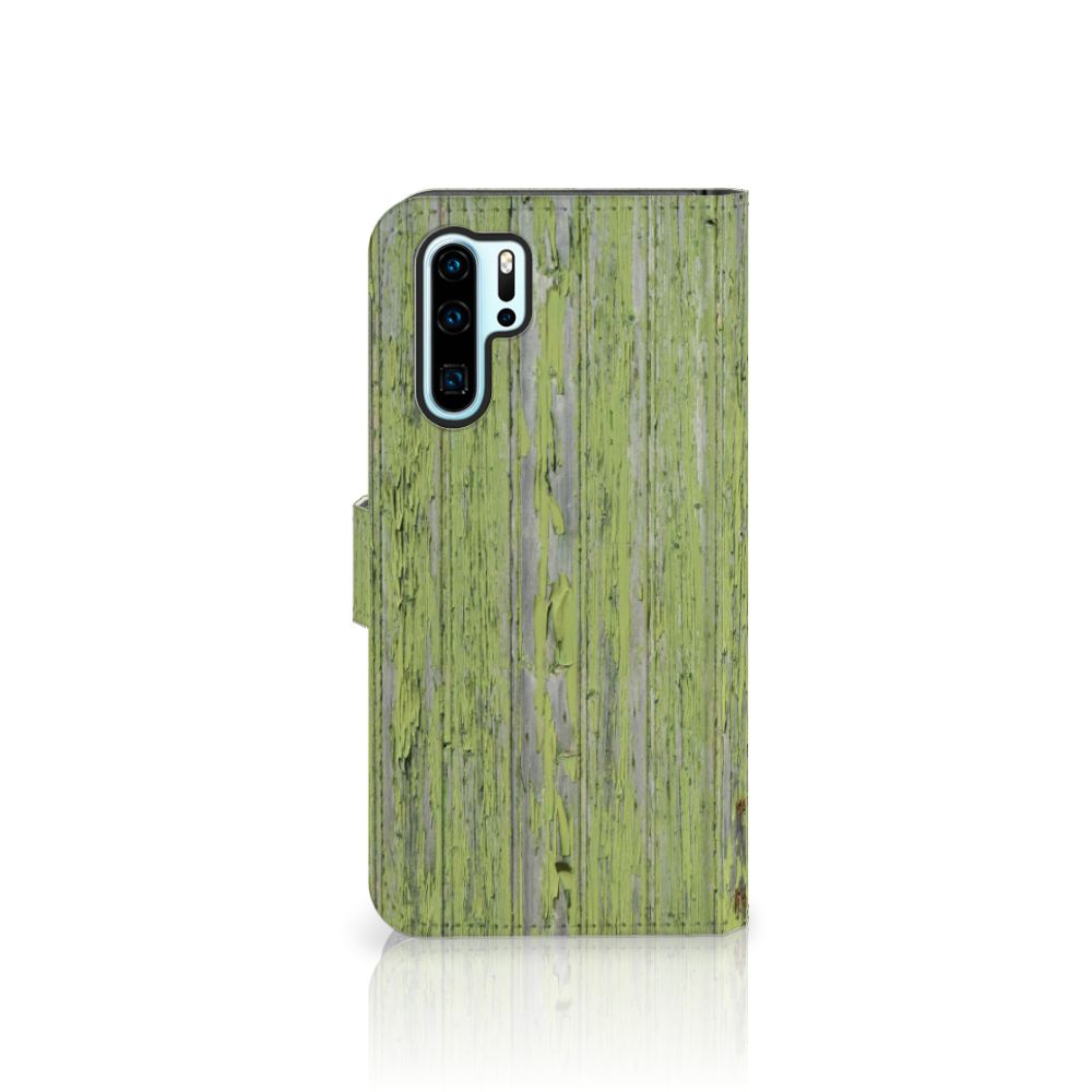 Huawei P30 Pro Book Style Case Green Wood
