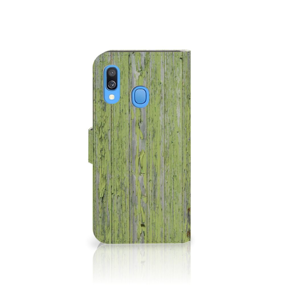Samsung Galaxy A40 Book Style Case Green Wood