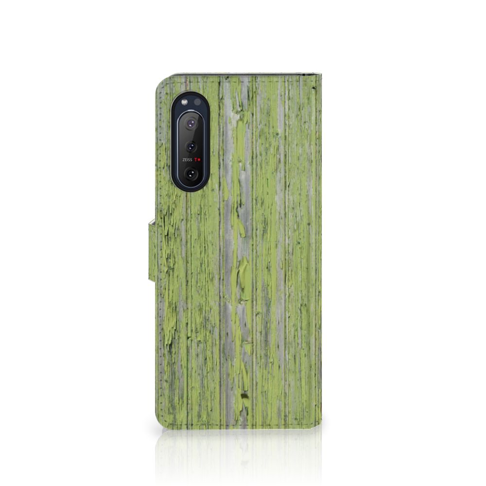 Sony Xperia 5II Book Style Case Green Wood