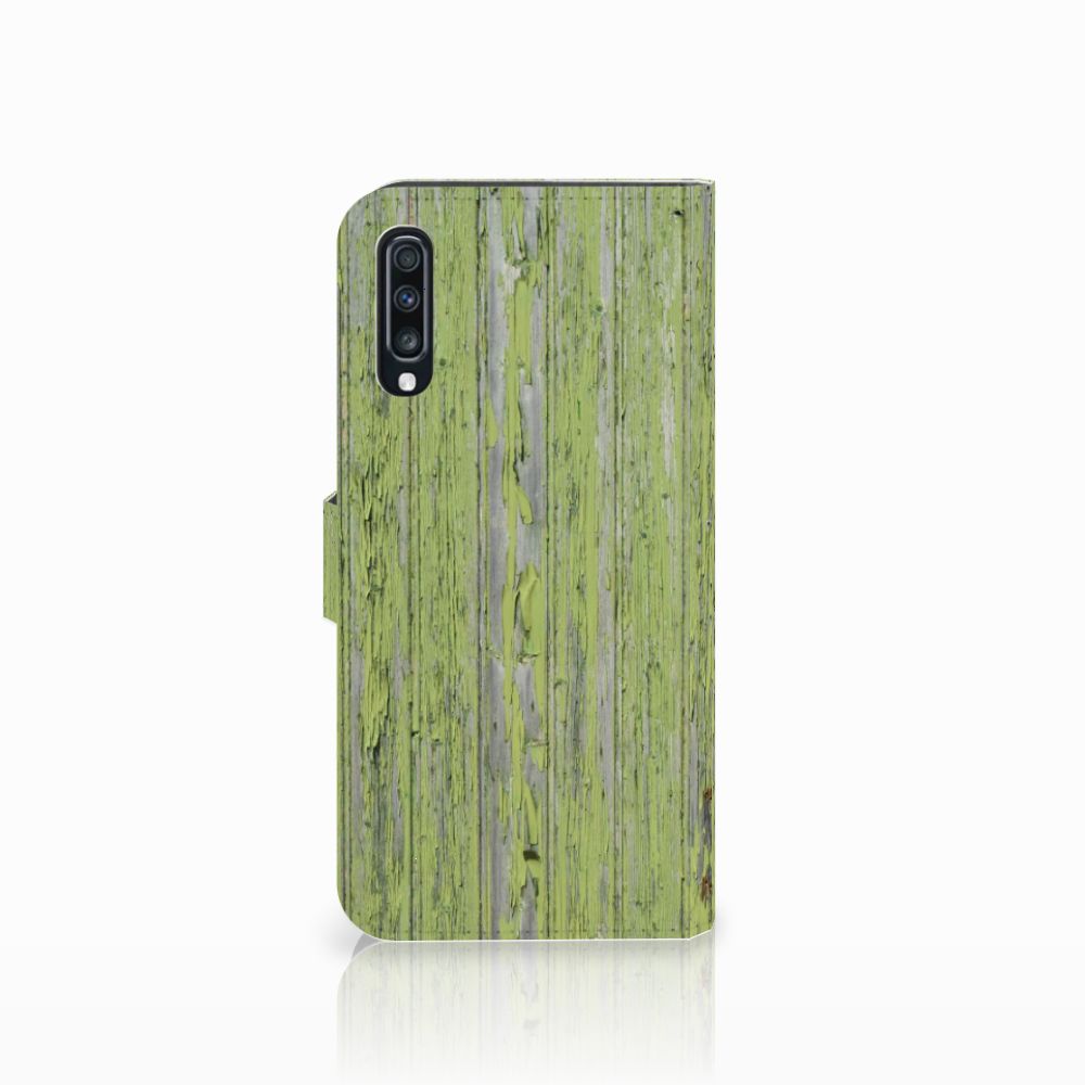 Samsung Galaxy A70 Book Style Case Green Wood