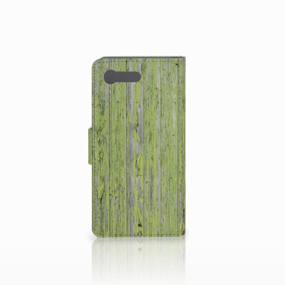 Sony Xperia X Compact Book Style Case Green Wood