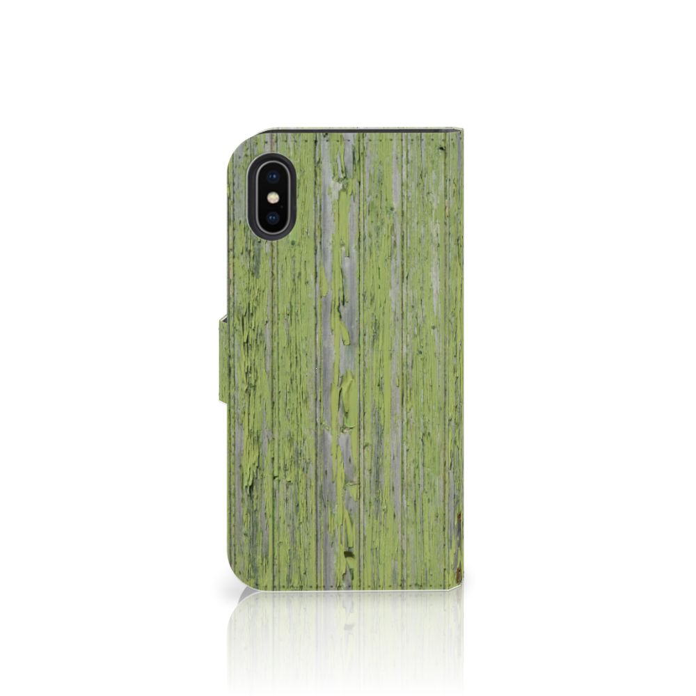 Apple iPhone X | Xs Book Style Case Green Wood