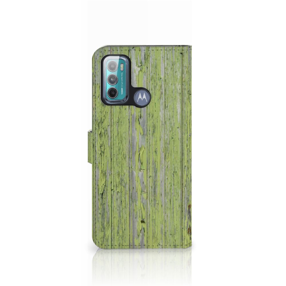 Motorola Moto G60 Book Style Case Green Wood